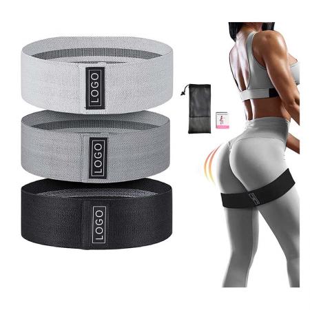 Bandes de résistance de tissu de hanche de butin de forme physique d'exercice de gymnastique de yoga imprimées par logo fait sur commande