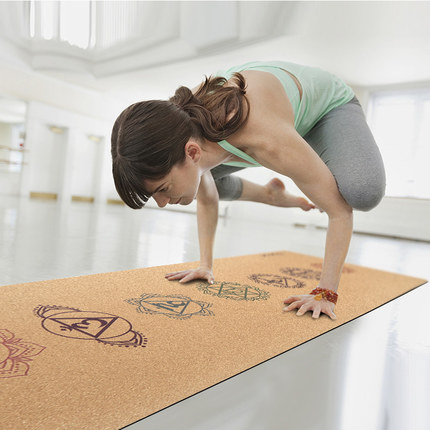 Tapis de yoga en liège avec vidéo logo personnalisé